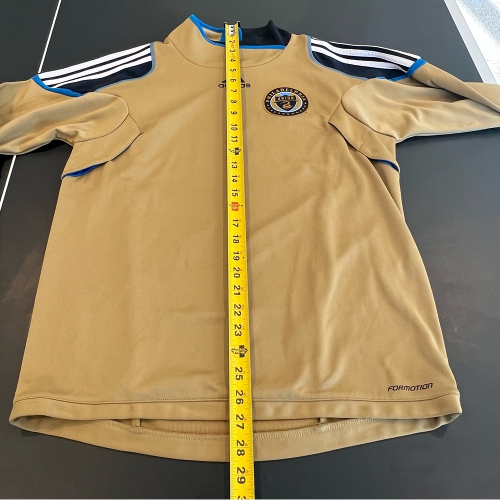 Adidas Philadelphia Union Football Tan Navy Soccer Training Jersey Mens Small - Picture 13 of 15